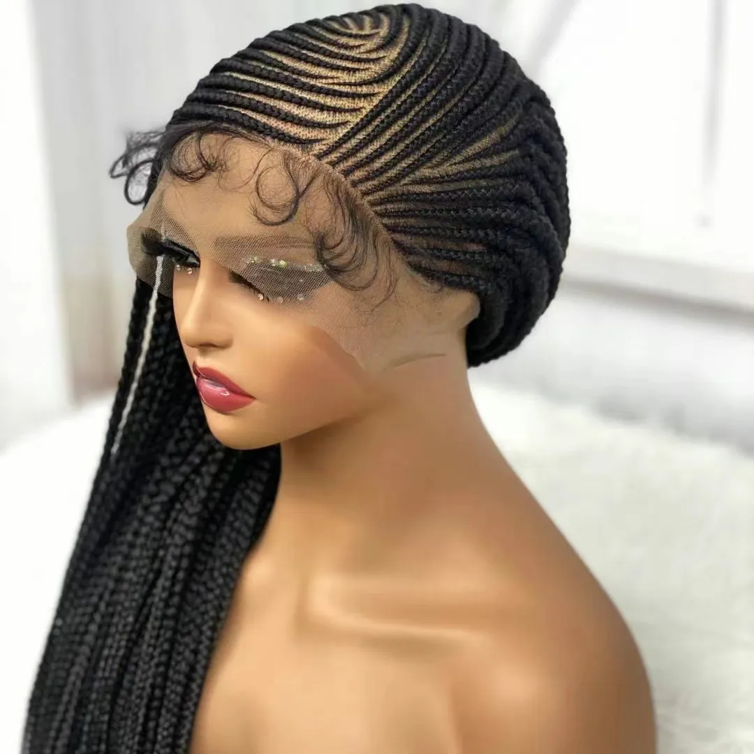 Brasileiro Virgem Cabelo Trança Peruca Cabelo Humano Lace Front 360 Full Lace Cabelo Humano Peruca Barato HD Lace Frontal Peruca Para Mulheres Negras