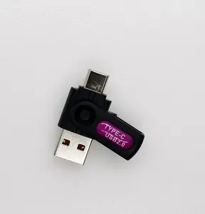 เครื่องอ่านการ์ด tfcard ความเร็วสูงสำหรับมือถือชนิด C เป็น USB 2.0อะแดปเตอร์หน่วยความจำฟรี2 in 1 OTG เครื่องอ่านการ์ดจากโรงงานโดยตรง