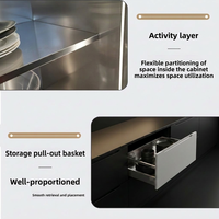 Set Dapur BBQ Outdoor dengan Grill, Kulkas, dan Wastafel Terintegrasi Anti Karat dari Baja Tahan Karat 304 Gaya Shaker