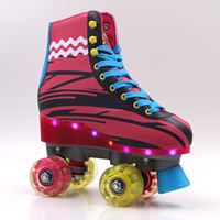 Nouveaux patins à roulettes d'extérieur à deux rangées de roulettes lumineuses de haute qualité pour femme et homme avec roulements ABEC-7 et maille et cuir durables