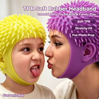 Couvre-tête en caoutchouc souple TPR coloré à poils longs, accessoire de fête amusant, jouet interactif parent-enfant pour enfants et adultes