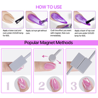 Vernis à ongles gel scintillant effet chatoyant UV LED, 16 couleurs, pour manucure française DIY, gels effet œil de chat cristal bonbon