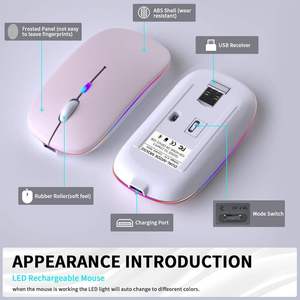 Ready to Ship Mouse Rgb Wireless Mouse Custom logo Personalized Inalambric Mouse Souris Sans Fil bluetooth Mouse - Product Image 6