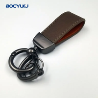 Porte-clés de voiture en cuir avec logo en métal pour BMW Mercedes VW Audi Toyota Honda Hyundai Peugeot Ford porte-clés accessoires anti-perte
