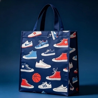 Sac en non-tissé laminé enduit d'un film imperméable, sac fourre-tout personnalisé avec logo, emballage cadeau