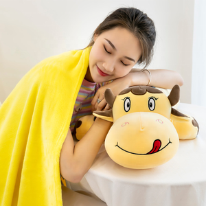 多機能ポータブル子供キッズトラベルカー漫画動物枕毛布 - Product Image 4