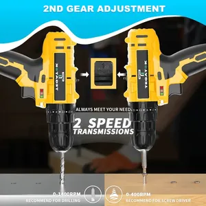 Kit de Taladro Inalámbrico de <span class=keywords><strong>20V</strong></span> - Juego de Herramientas de Taladro Eléctrico de 48 Piezas - Kit de Taladro Eléctrico Recargable Inalámbrico - Herramientas Manuales - Product Image 6