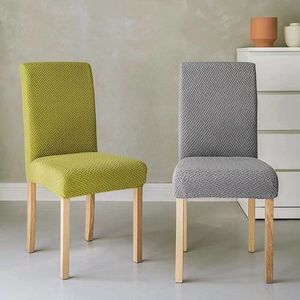 Offre Spéciale solide salle à manger <span class=keywords><strong>chaise</strong></span> housses de siège élastique Polyester 3D tissu siège tissu Plaid Jacquard <span class=keywords><strong>chaise</strong></span> couverture - Product Image 3