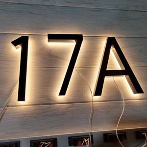 Signe <span class=keywords><strong>de</strong></span> numéro <span class=keywords><strong>de</strong></span> maison LED rétro-éclairé 3D personnalisé Transformateur <span class=keywords><strong>de</strong></span> panneau d'adresse électronique solaire acrylique en acier inoxydable Décoration publicitaire - Product Image 5