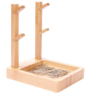Porta llaves y tarjetas de visita de bambú para almacenamiento en el escritorio de la oficina, se puede colgar como un elemento decorativo para guardar objetos diversos. - Product Image 3
