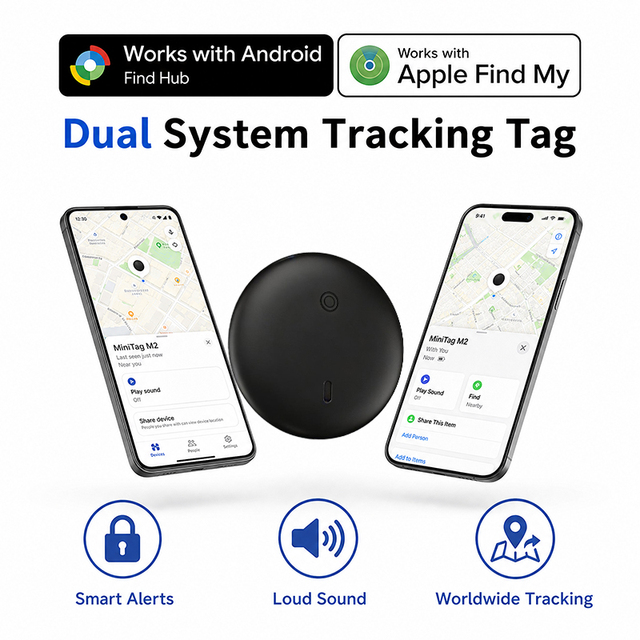 For School Bag Find My IOS and Android Mini Tag 365-Day Battery Location Key for Forgetful People Tracking Tag Dustproof Design
