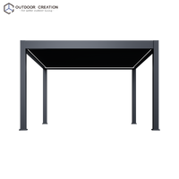 Pergola moderne en aluminium motorisée, imperméable, bioclimatique, écologique, murale ou autoportante, avec toit à lamelles pour balcon ou terrasse