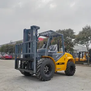 Shanghai VIFT Machinery 2.5 3.0 3.5 Ton 6600lbs Small 2WD Rough Terrain Forklift Off-road Forklift Truck Solid Tires 7m Lifting