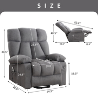 Fauteuil releveur électrique VANBOW pour la maison, avec appui-tête réglable, inclinable à plat, pour personnes âgées, soutien lombaire à air comprimé