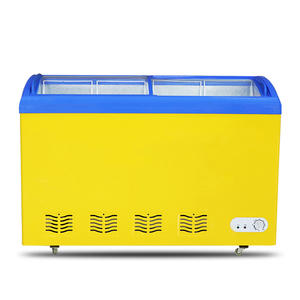 Thương Mại Ice Cream Ngực Sâu Tủ Đông Trượt Cong Cửa Kính Popsicle Mini Tủ Lạnh - Product Image 5