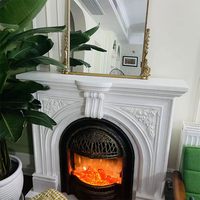 Encadrement de cheminée en marbre, manteau de cheminée, manteau de cheminée de luxe en marbre naturel sculpté à la main pour la décoration intérieure de villas et de maisons