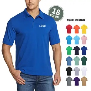 Wholesale Blank Customized Embroidered Logo Men's T-shirt High Quality Cotton Work Clothes Uniform Custom Men's Polo Shirts