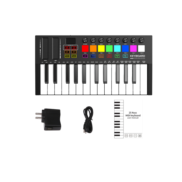 Konix 25 Keys Electronic Organ MIDI Keyboard Wholesale Digital Piano 25 Keys Electronic Organ MIDI Keyboard