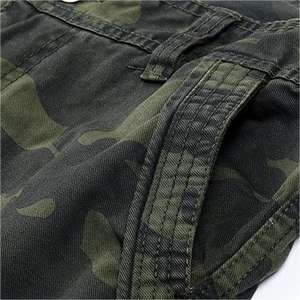 Nuevo camuflaje de alta calidad plisado lavado Casual logotipo personalizado 6 bolsillo hombres <span class=keywords><strong>Milita</strong></span> pantalones Cargo masculinos - Product Image 5