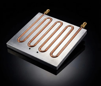 Plaques de refroidissement liquide en aluminium usinées CNC pour tubes de chaleur en cuivre, contrôle liquide, OEM ODM