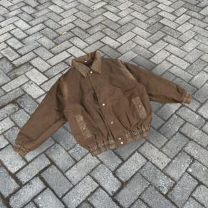 Chaqueta Bomber de Lona de Algodón Personalizada de Alta Calidad, Estilo Vintage, con Bolsillos Laterales, Chaqueta Extra Grande para Hombre - Product Image 2