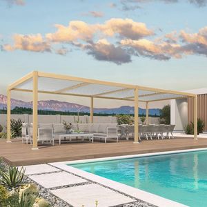 Pérgola de Metal Negra, Diseño de Celosía <span class=keywords><strong>2x2</strong></span> 3x5m, Estructura Híbrida de Aluminio y Acero, Opción de Varios Tamaños - Product Image 3