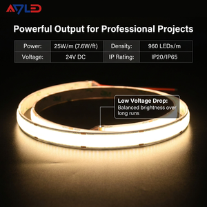 Tira de Luz LED COB Premium de 960 LED/m, 24V, 15mm de Ancho, Fuente de Luz Superficial Flexible para Iluminación Lineal - Product Image 1