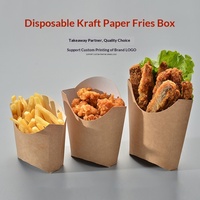 Boîtes d'emballage à emporter en papier kraft pour hot-dogs, hamburgers, frites, nuggets de poulet et poulet frit jetables