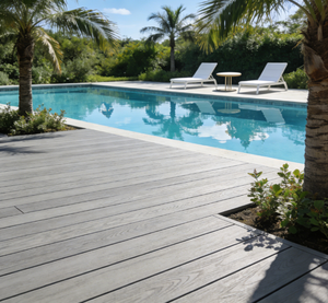 Plaque de <span class=keywords><strong>terrasse</strong></span> WPC double face 40 mm, solide, ignifuge et imperméable, qualité A, pour piscine et extérieur, fabrication chinoise - Product Image 1