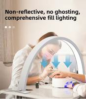 Lampe de bureau LED en forme de croissant, lampe de travail demi-lune pour les maquilleurs professionnels, les tâches de précision en studio