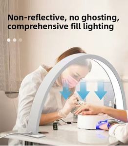 <span class=keywords><strong>Lampe</strong></span> de bureau LED en forme de croissant, <span class=keywords><strong>lampe</strong></span> de travail demi-lune pour les maquilleurs professionnels, les tâches de précision en studio - Product Image 6