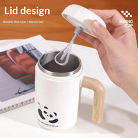 Tasse mélangeuse rechargeable pour bureau et maison, style dessin animé, pour couples, pour lait de soja, avec agitation magnétique, en acier inoxydable 304