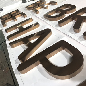 Insegna 3D Personalizzata in Acciaio Inox Lucidato a Specchio con Retroilluminazione LED, Lettere Alfabetiche con Finitura Dorata <span class=keywords><strong>per</strong></span> Pubblicità di Aziende e Centri Commerciali - Product Image 2