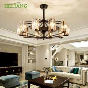 Đèn trần quạt đèn LED phong cách châu Âu hiện đại với đèn chùm pha lê cho phòng khách phòng ngủ bán buôn - Product Image 3