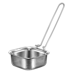 304 Stainless Steel Folding Strainer With Hook For Hot Pot Noodle Meat Frying Filter Foldable Kitchen Colander - Product Image 1