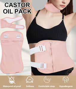 Top One Venta al por mayor Natural sin blanquear Famicheer Cintura Cuello Compresa Wrap Set Paquete de aceite de ricino orgánico - Product Image 2