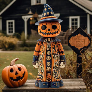 Grand fond thème citrouille pour entrée extérieure KT Board Décoration d'Halloween <span class=keywords><strong>avec</strong></span> accessoires photo Ornements Fournitures de vacances - Product Image 2