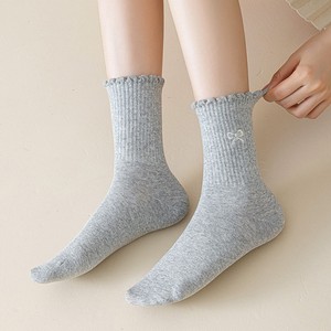 Women's Polka Dot Bow Slouch Socks Mid-Calf Breathable Casual Socks For Youth - Product Image 4