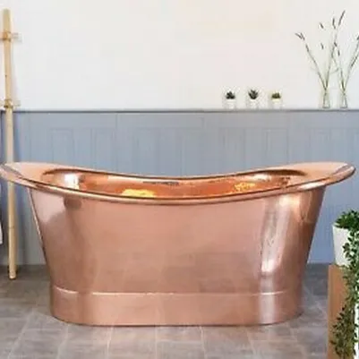 Bak mandi berdiri bebas bak mandi standar kualitas terbaik dekorasi desain baru logam tembaga buatan tangan tembaga indah