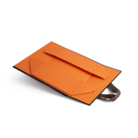 Ensemble d'emballage pliable portable prêt à être expédié, boîte-cadeau en papier avec ruban noir pour vêtements, artisanat, parfum