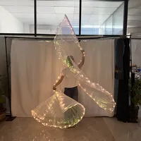 Nouvelles ailes lumineuses LED pour spectacle de danse orientale, accessoires fluorescents, ailes lumineuses blanc chaud pour adultes, costume de danse du ventre, fête d'Halloween