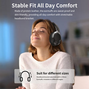 J19 5 Mics Hybrid ANC -35dB Profundidad Reduce activamente el ruido Auriculares estéreo de baja latencia Auriculares para juegos sobre la oreja - Product Image 4