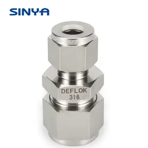 Double Ferrule Compression Fitting Parker Type 316 Stainless Steel High Pressure Instrumentation Tube Fittings Reducing Union