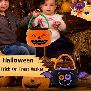 Nouveau design de sac à jouets en peluche V006 Poupée en peluche citrouille Paniers cadeaux personnalisés pour Halloween avec poignée pour cadeaux de fête - Product Image 5