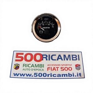 Abarth Strumento Voltmètre générique pour Fiat 500 & 126 avec base noire - Product Image 1