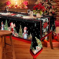 Nappe de Noël personnalisée en polyester 60x84 pouces, écologique, imprimée par transfert thermique, portable et résistante aux intempéries pour table rectangulaire