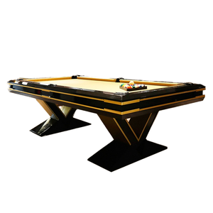 Trípode personalizado en forma <span class=keywords><strong>de</strong></span> V, mesa <span class=keywords><strong>de</strong></span> billar <span class=keywords><strong>de</strong></span> madera maciza con cojín <span class=keywords><strong>de</strong></span> <span class=keywords><strong>pizarra</strong></span>, diseño <span class=keywords><strong>de</strong></span> habitación <span class=keywords><strong>de</strong></span> ocho bolas negro, tamaños <span class=keywords><strong>de</strong></span> 8 pies/9 pies personalizables - Product Image 1