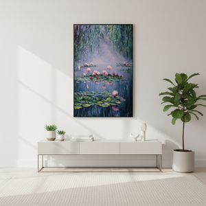 Decoración Moderna para Pared del Hogar, Pintura <span class=keywords><strong>al</strong></span> <span class=keywords><strong>Óleo</strong></span> sobre Lienzo de Lirios Acuáticos Famosos, Pintada a Mano - Product Image 1