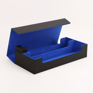 Boîte de rangement pour cartes à collectionner, boîte de rangement avec plateau à dés, <span class=keywords><strong>Torson</strong></span> 550+ en cuir PU et velours, grande capacité pour TCG MTG Yu-Gi-Oh - Product Image 2