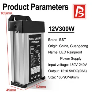 BST Pasokan Daya Smps Tahan Air, Harga Grosir 220VAC 12V 7A 20A 10 Amp 5 Amp 300Watt 400 Watt